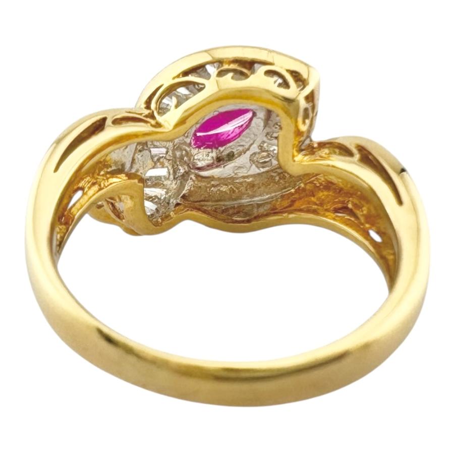 リング 指輪 12号 18金 K18イエローゴールド ルビー レディース 中古