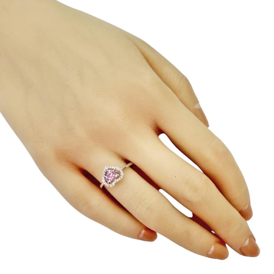 リング 指輪 11.5号 18金 K18ホワイトゴールド ピンクサファイア  