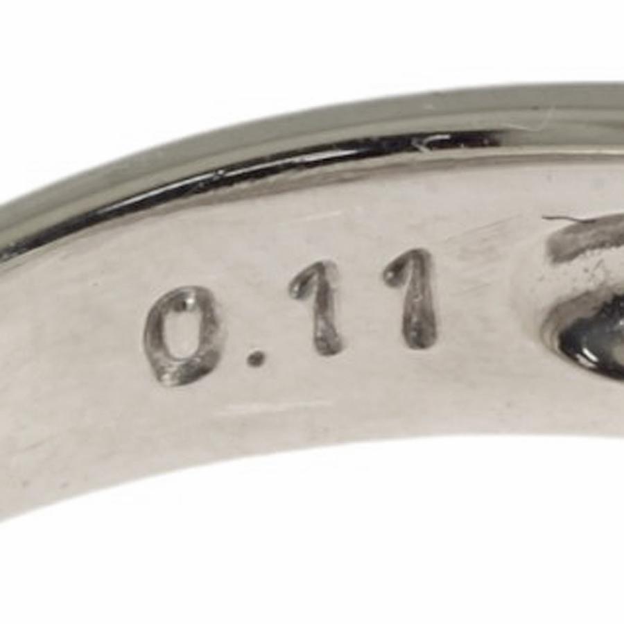 南京錠 リング 指輪 9号 Pt900プラチナ ダイヤモンド 0.11ct