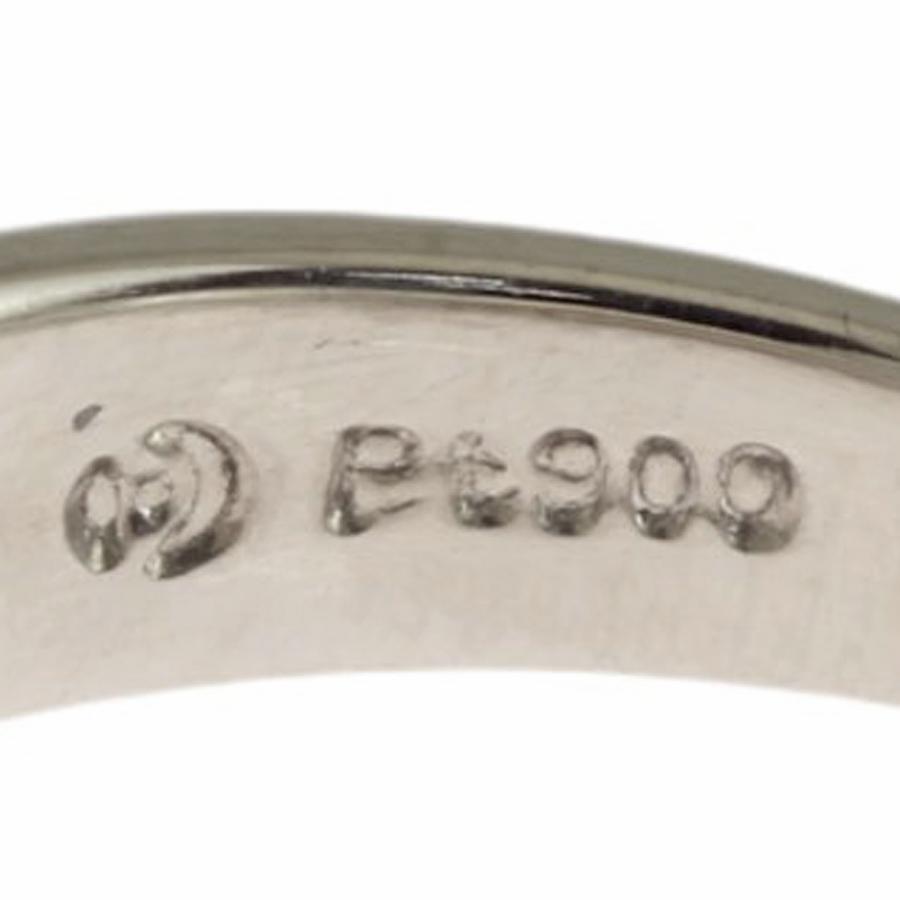 南京錠 リング 指輪 9号 Pt900プラチナ ダイヤモンド 0.11ct