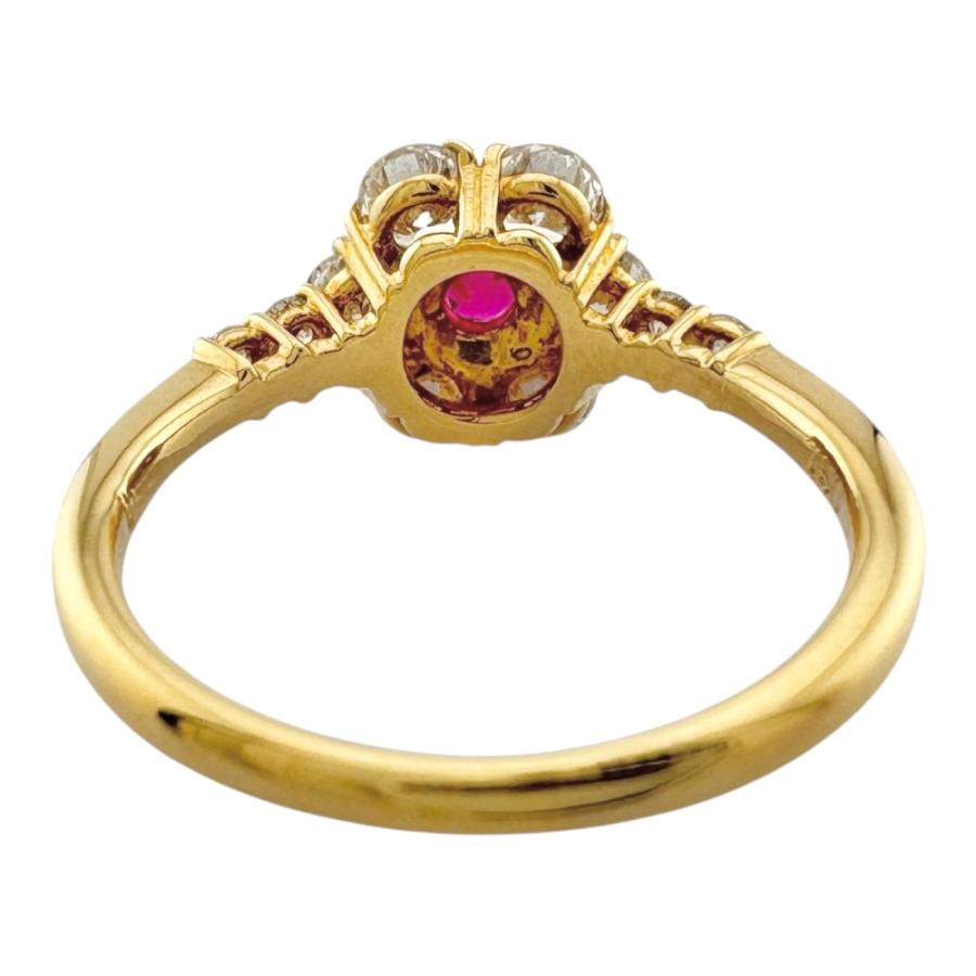 リング 指輪 11号 18金 K18イエローゴールド ルビー レディース 中古  