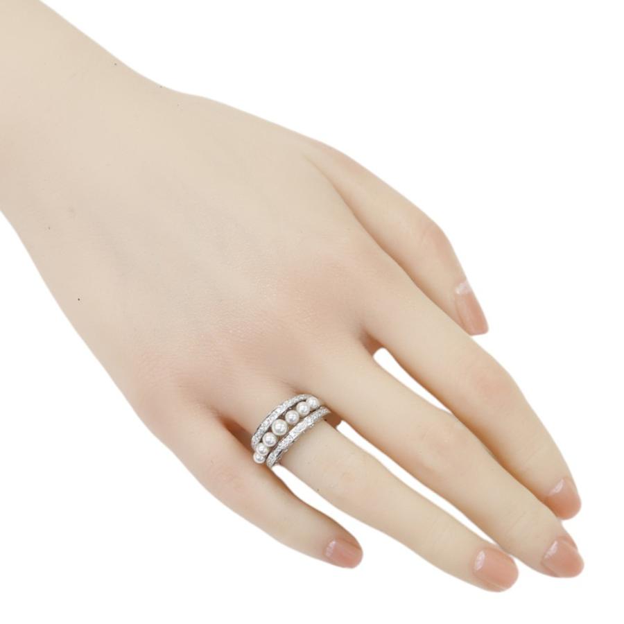 k18パール10号リング☺︎ リング 指輪 10号 18金 K18ホワイトゴールド パール ダイヤモンド 0.23