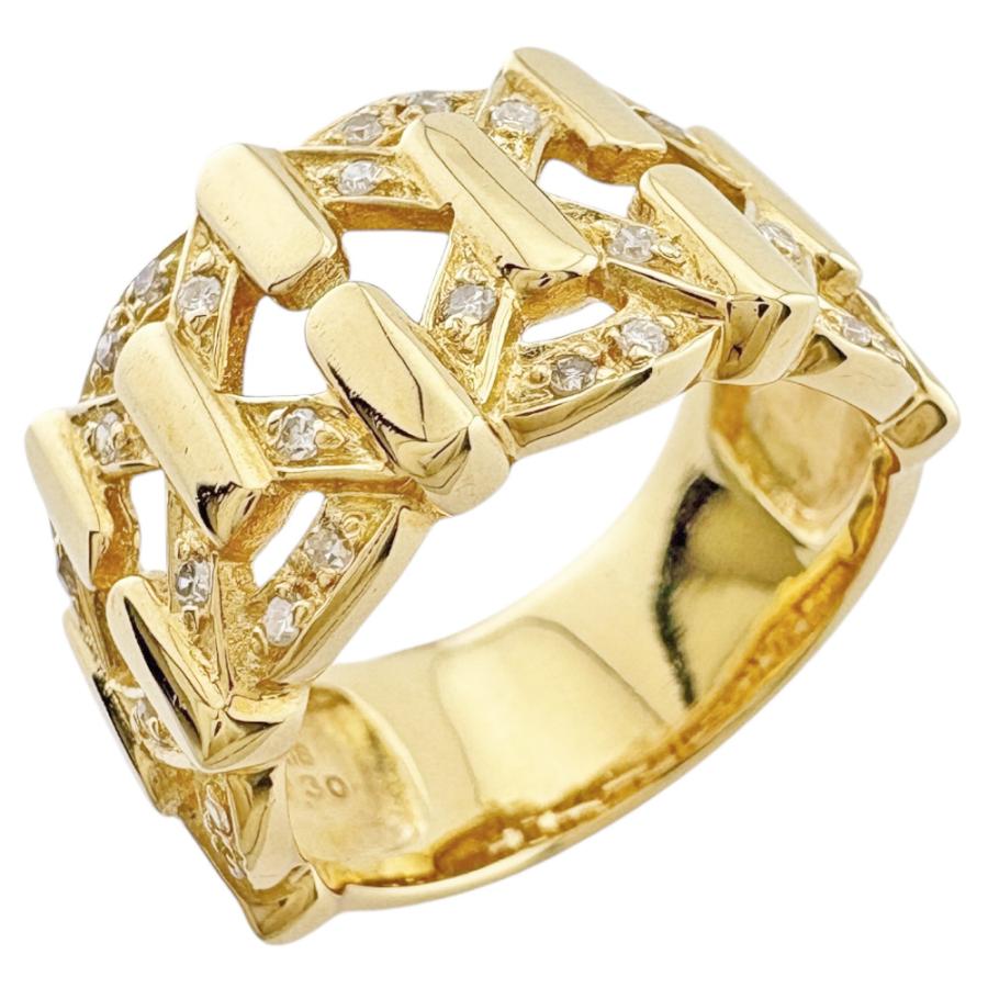 美品 アーカー リング 指輪 5.5号 K18 18金 ダイヤ AHKAH アーカー K18YG 18金イエローゴールド 星 シリウス ダイヤ