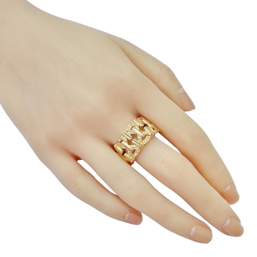 美品 アーカー リング 指輪 5.5号 K18 18金 ダイヤ AHKAH アーカー K18YG 18金イエローゴールド 星 シリウス ダイヤ