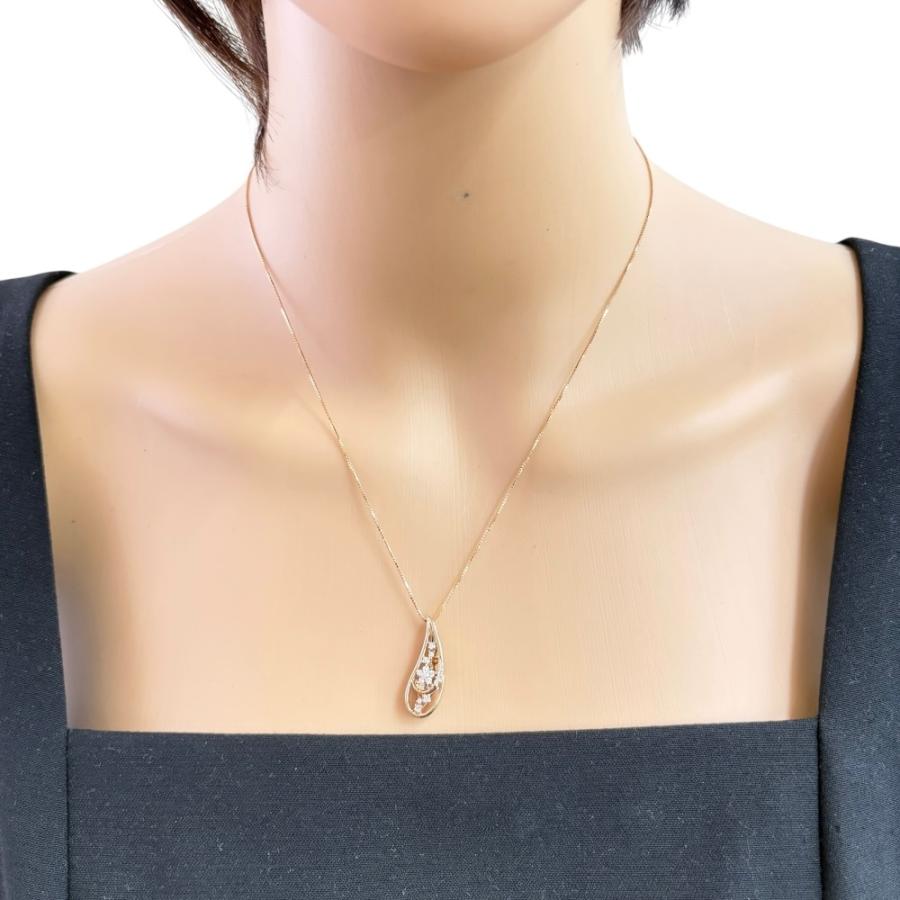 ネックレス 18金 K18ピンクゴールド ダイヤモンド レディース