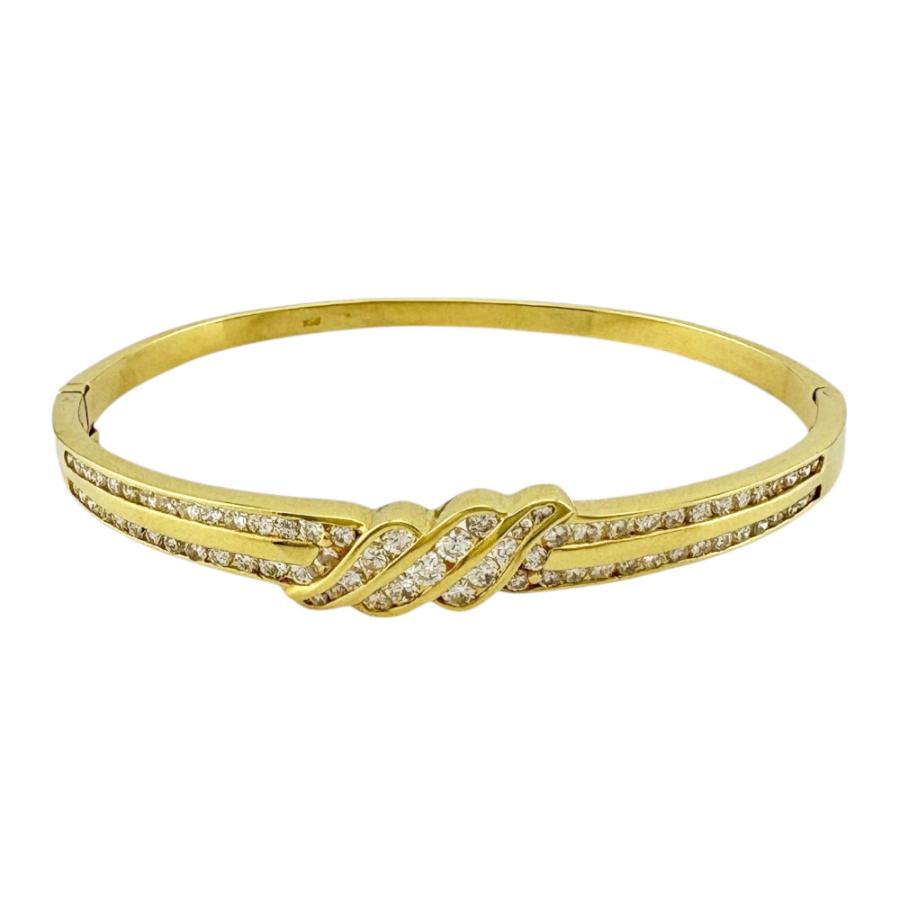 バングル 18金 K18イエローゴールド ダイヤモンド レディース 中古 美