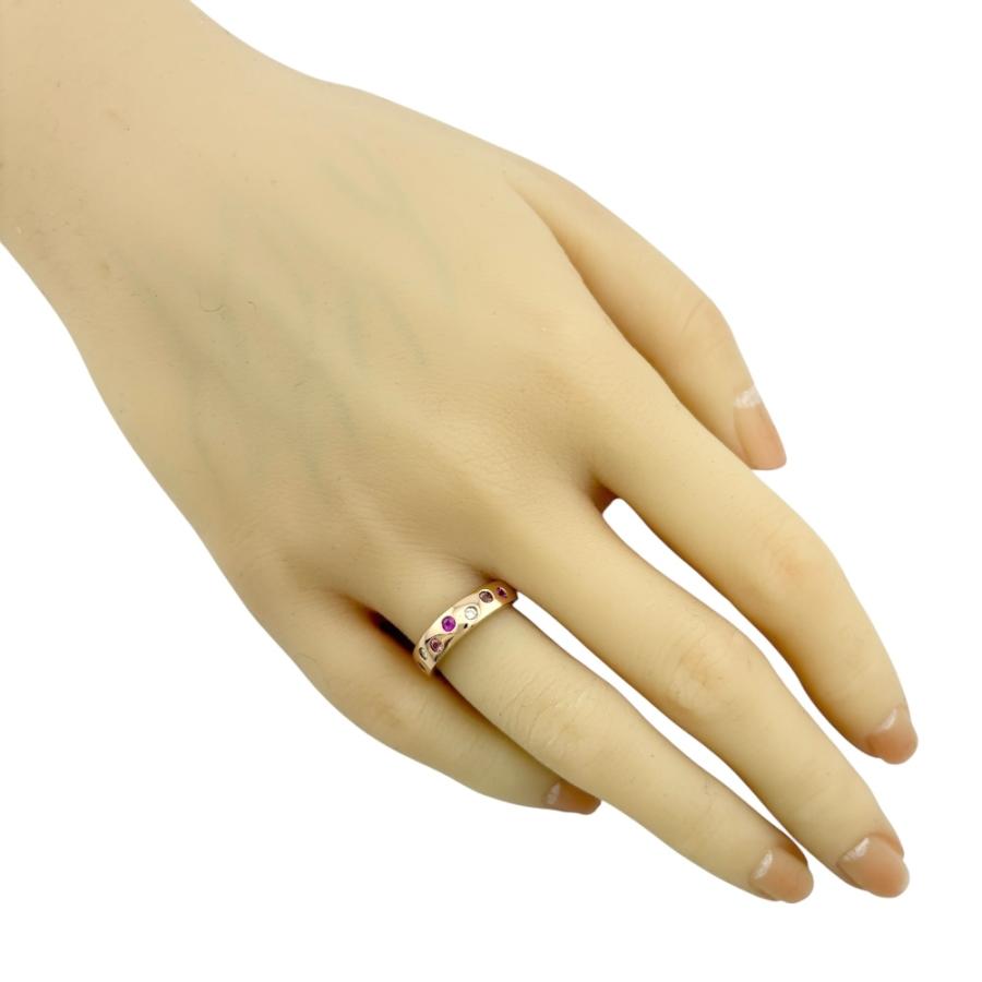 リング 指輪 8号 18金 K18イエローゴールド ルビー レディース 中古 美  