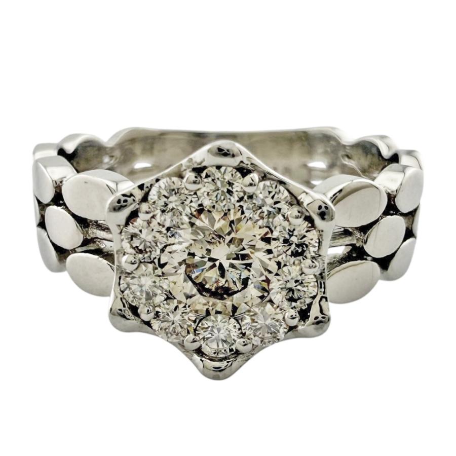 リング 指輪 10.5号 Pt900プラチナ ダイヤモンド レディース 中古 美品  