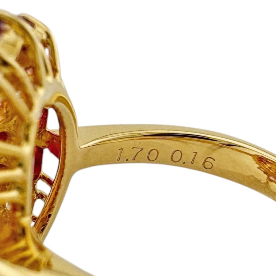 リング 指輪 9号 18金 K18イエローゴールド ピンクオパール レディース  