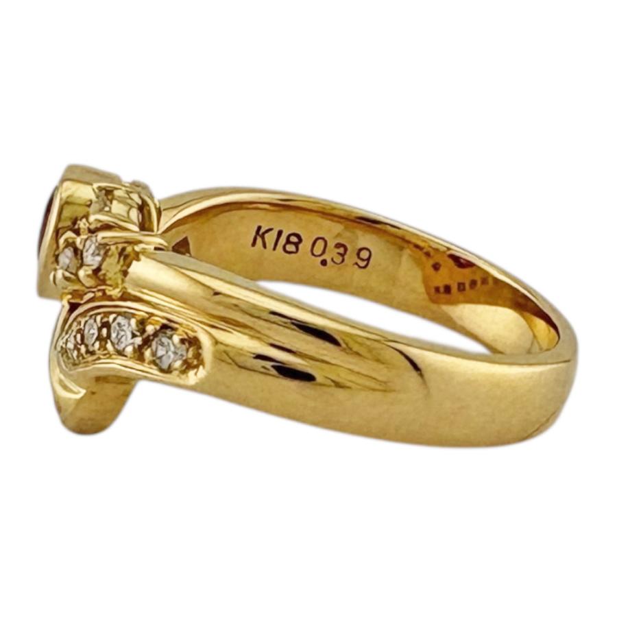 リング 指輪 10.5号 18金 K18イエローゴールド ルビー レディース 中古