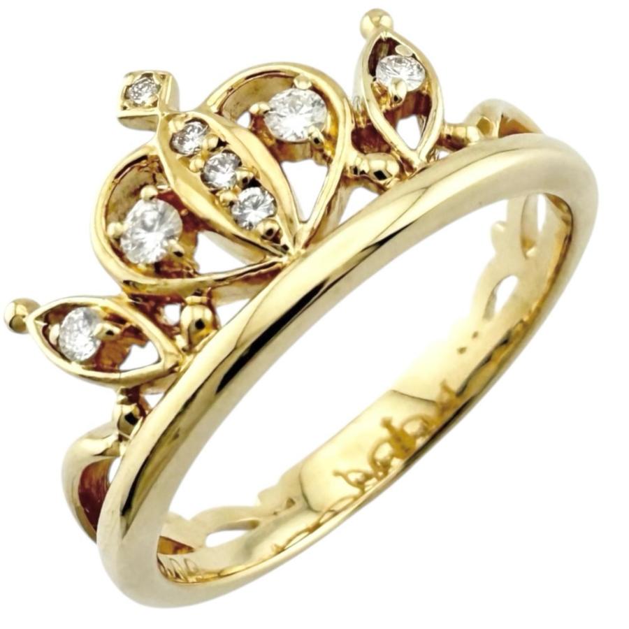 リング 指輪 10号 18金 K18イエローゴールド ダイヤモンド レディース  