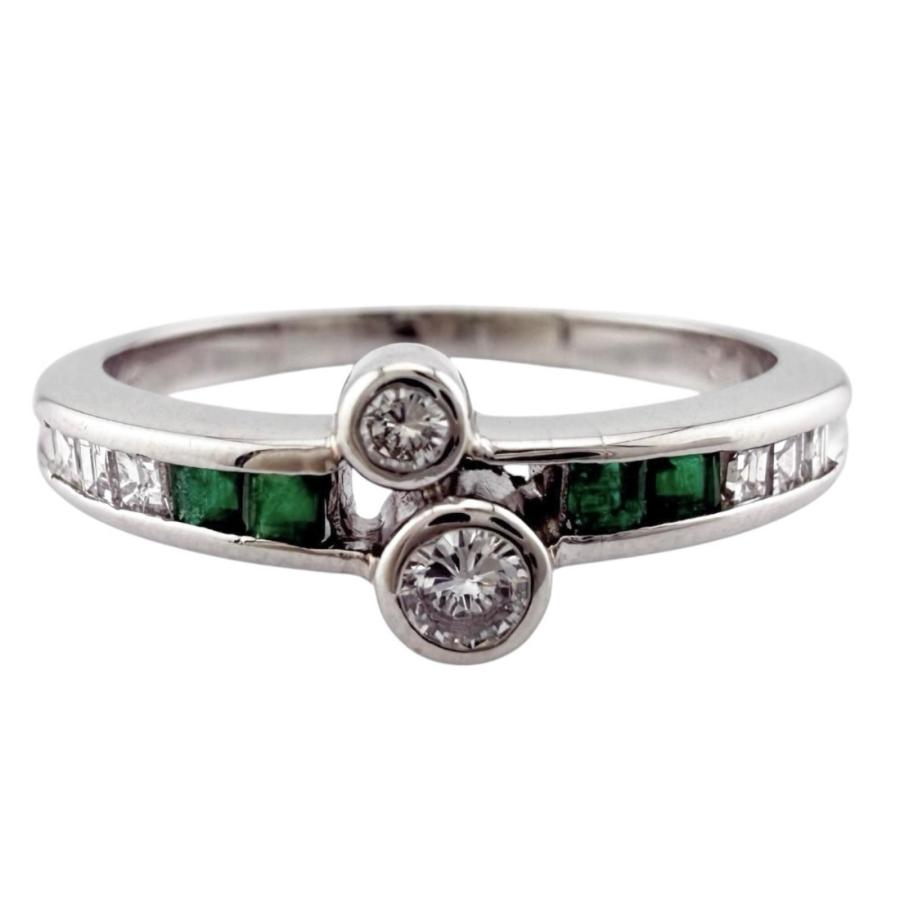 リング 指輪 13.5号 Pt900プラチナ エメラルド レディース 中古