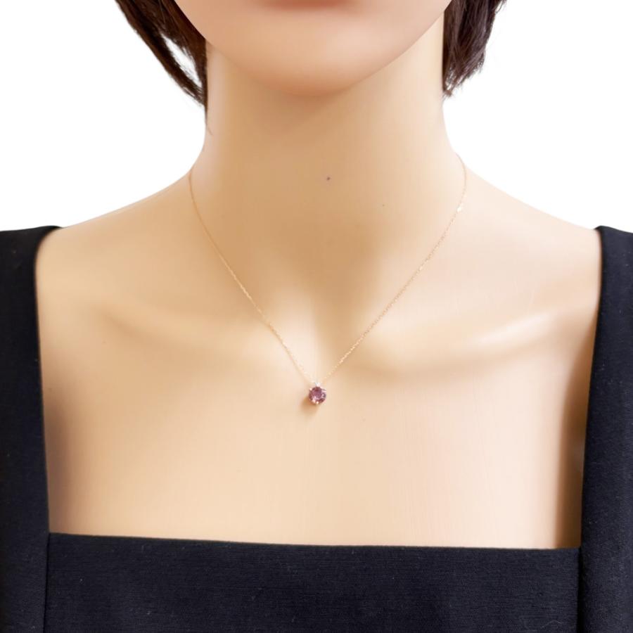 ネックレス 18金 K18ピンクゴールド ジルコン レディース 中古 美品 