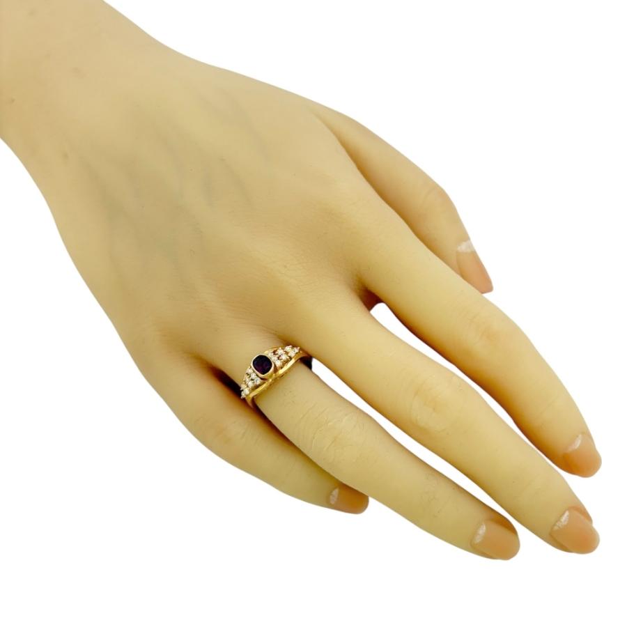 リング 指輪 11号 18金 K18イエローゴールド ルビー レディース 中古  