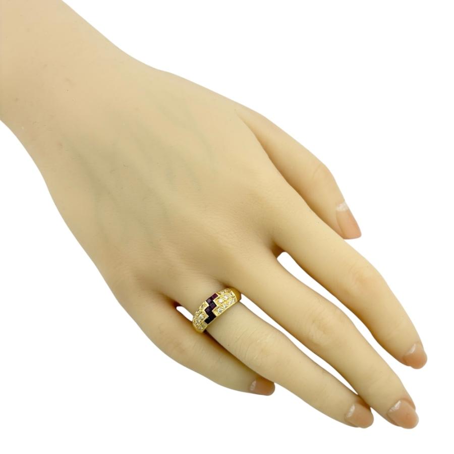 リング 指輪 12号 18金 K18イエローゴールド ルビー レディース 中古