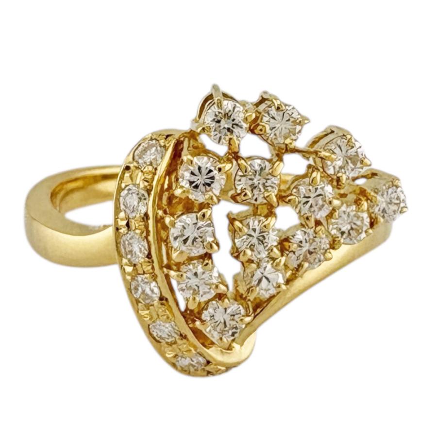 リング 指輪 9号 18金 K18イエローゴールド ダイヤモンド 0.45ct