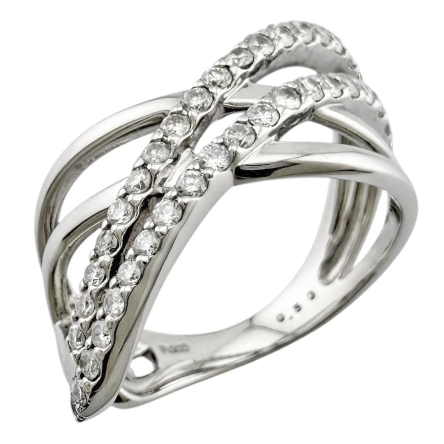 リング 指輪 12号 Pt900プラチナ ダイヤモンド レディース 中古 美品  