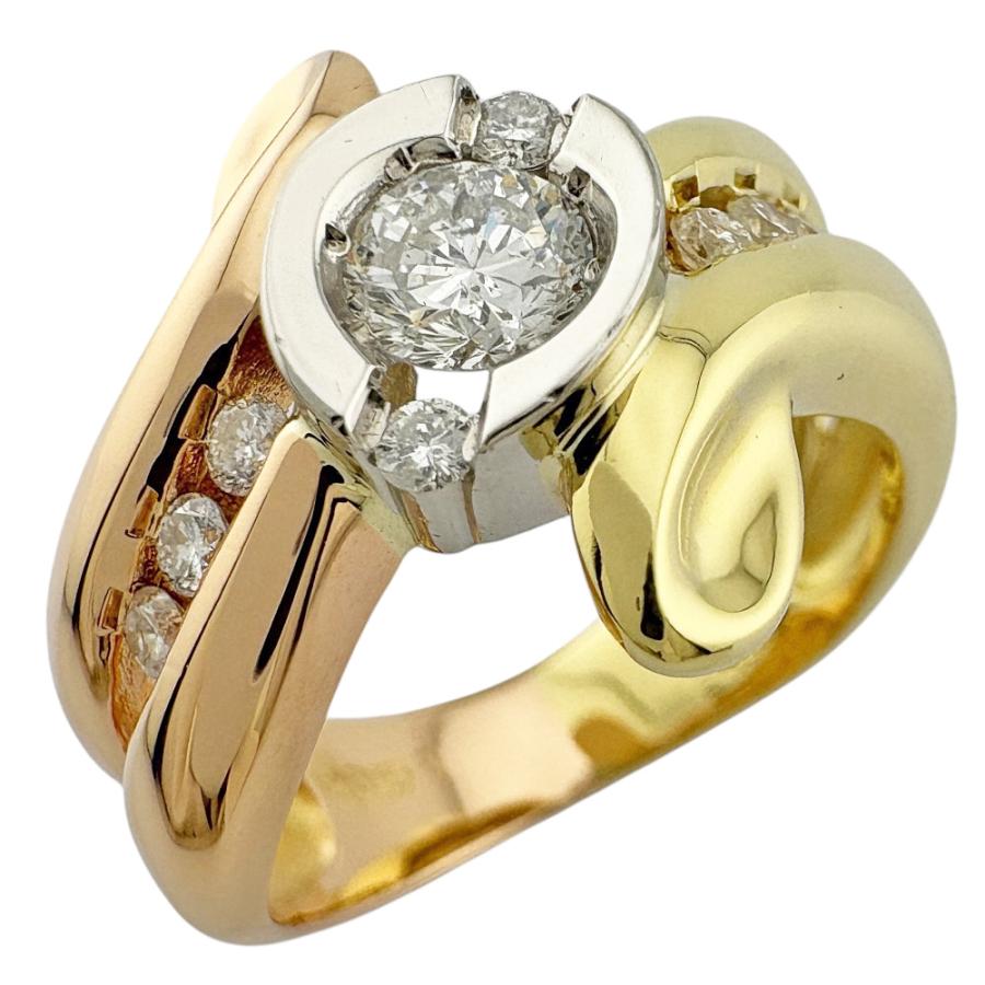 リング 指輪 10号 18金 K18イエローゴールド ダイヤモンド レディース  