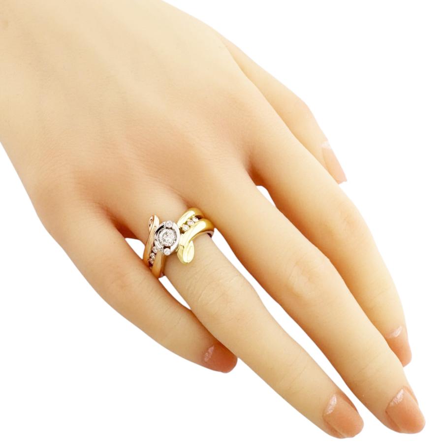 リング 指輪 10号 18金 K18イエローゴールド ダイヤモンド レディース  