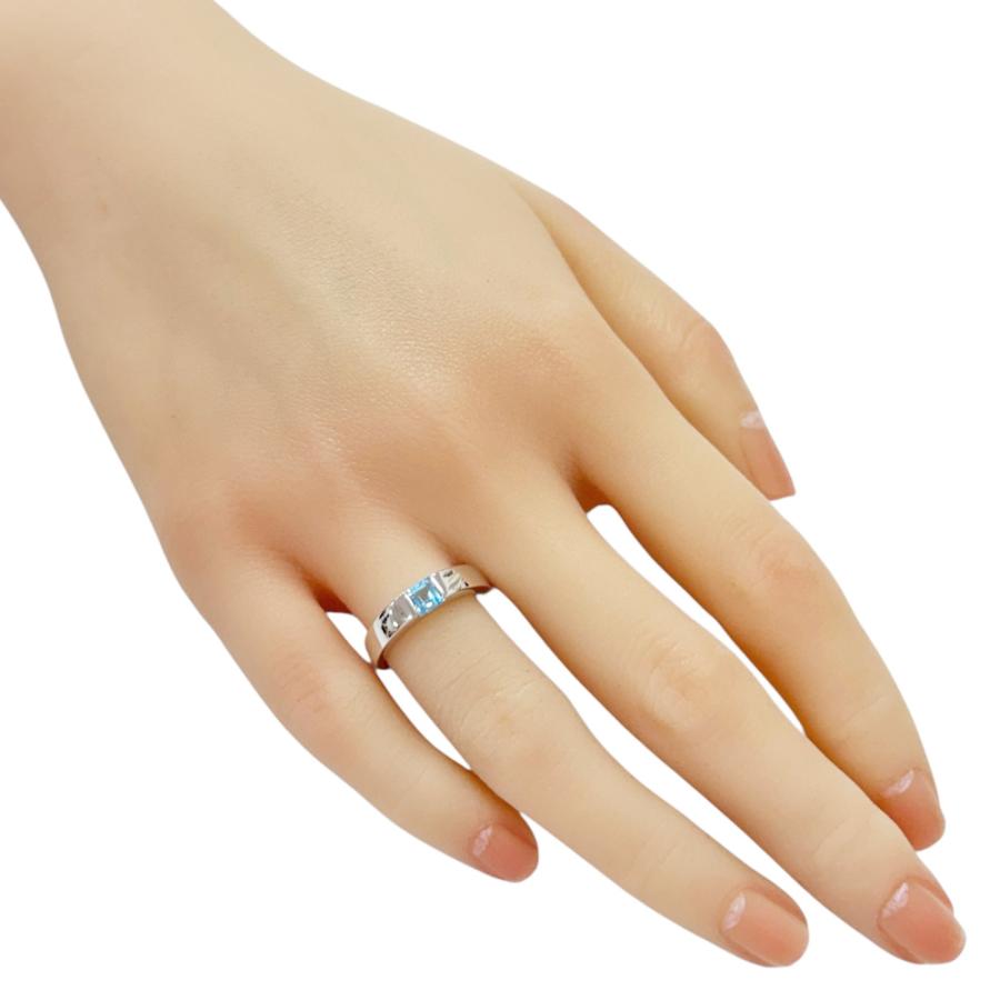 リング 指輪 10.5号 18金 K18ホワイトゴールド ブルートパーズ  