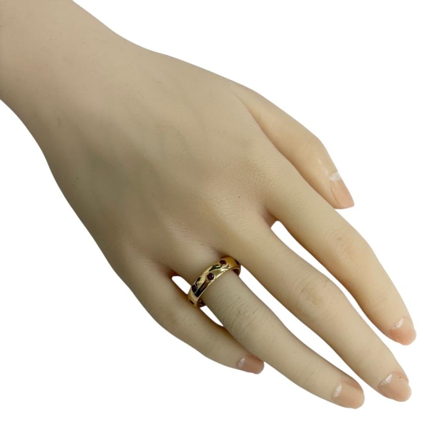 リング 指輪 14号 18金 K18イエローゴールド ルビー レディース 中古