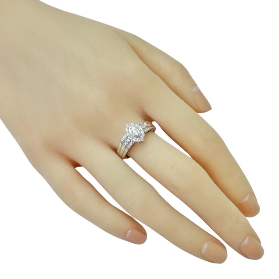 pt900 プラチナダイヤモンドリング　１７号 リング 指輪 17号 Pt900プラチナ ダイヤモンド レディース 中古