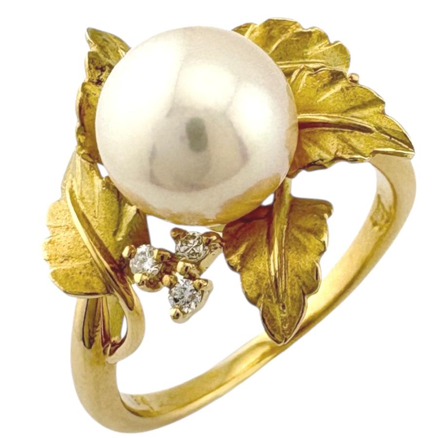 リング 指輪 13号 18金 K18イエローゴールド アコヤパール