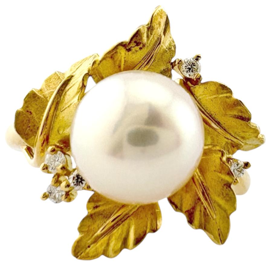 ゴールド パール リング 約13号 リング 指輪 13号 18金 K18イエローゴールド アコヤパール