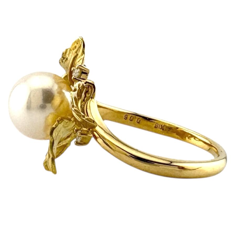 アコヤパール　18K リング　イエローゴールド TASAKI タサキ アコヤパール 真珠 シトリン リング・指輪 K18