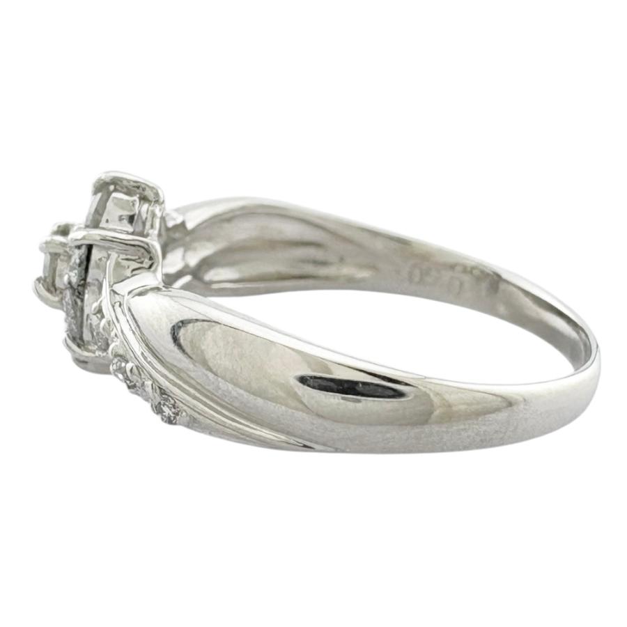 ダイヤモンド　プラチナ900リング　12号 プラチナ900 ダイヤモンド クロス リング / Pt900 Diamond cross