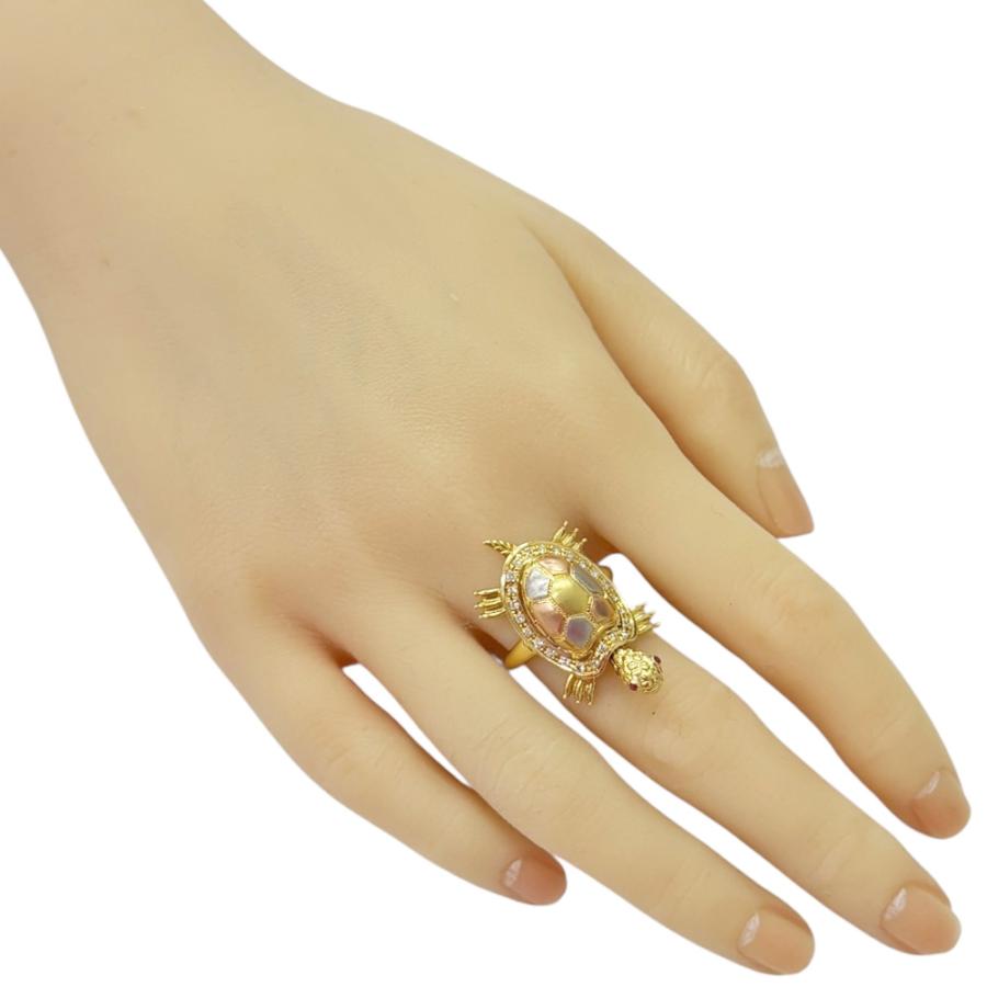 リング 指輪 15号 18金 K18イエローゴールド ダイヤモンド レディース  