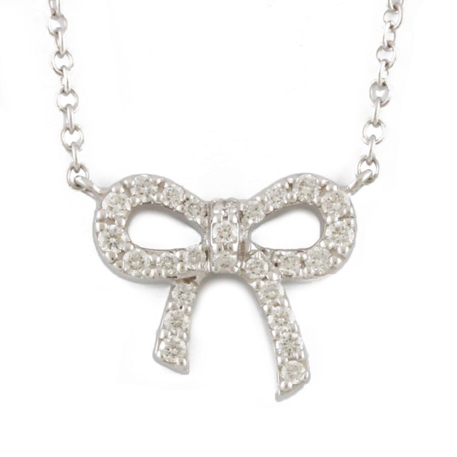 ティファニー Tiffany Co K18wg ネックレス リボン ボウ ダイヤモンド 18金 K18ホワイトゴールド シルバー Bj 中古 Ref R Kリサイクルキングyahoo 店 通販 Yahoo ショッピング