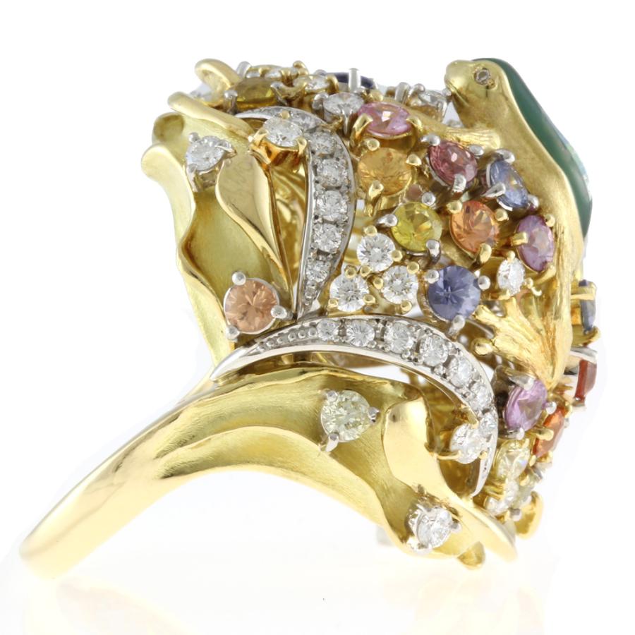 作家】金澤陏乃 AKコレクション ゴージャス カエル リング・指輪 14号