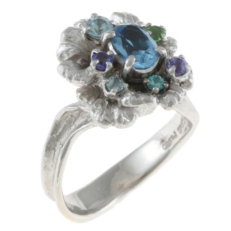 作家 岩倉康二 リング 指輪 12号 18金 K18ホワイトゴールド Pt900  