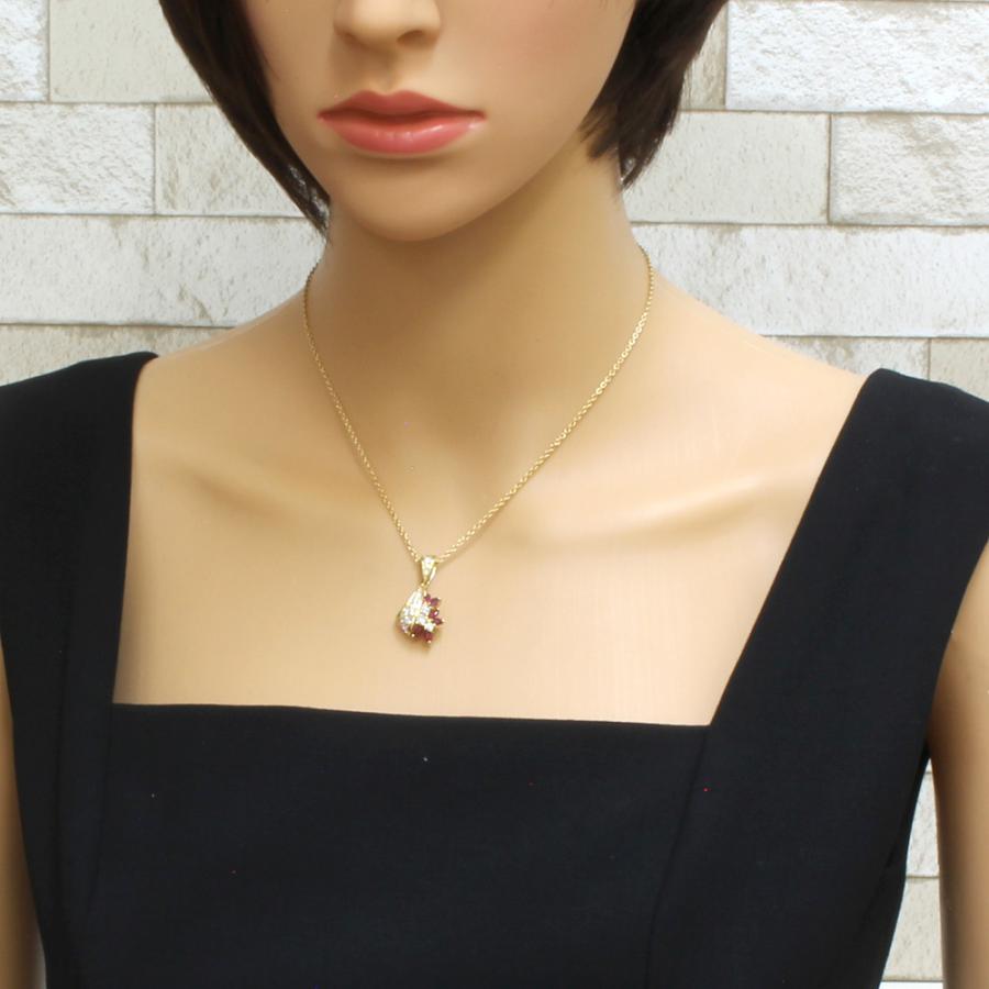 Queen クィーン ネックレス 18金 K18イエローゴールド ルビー 0.78ct 