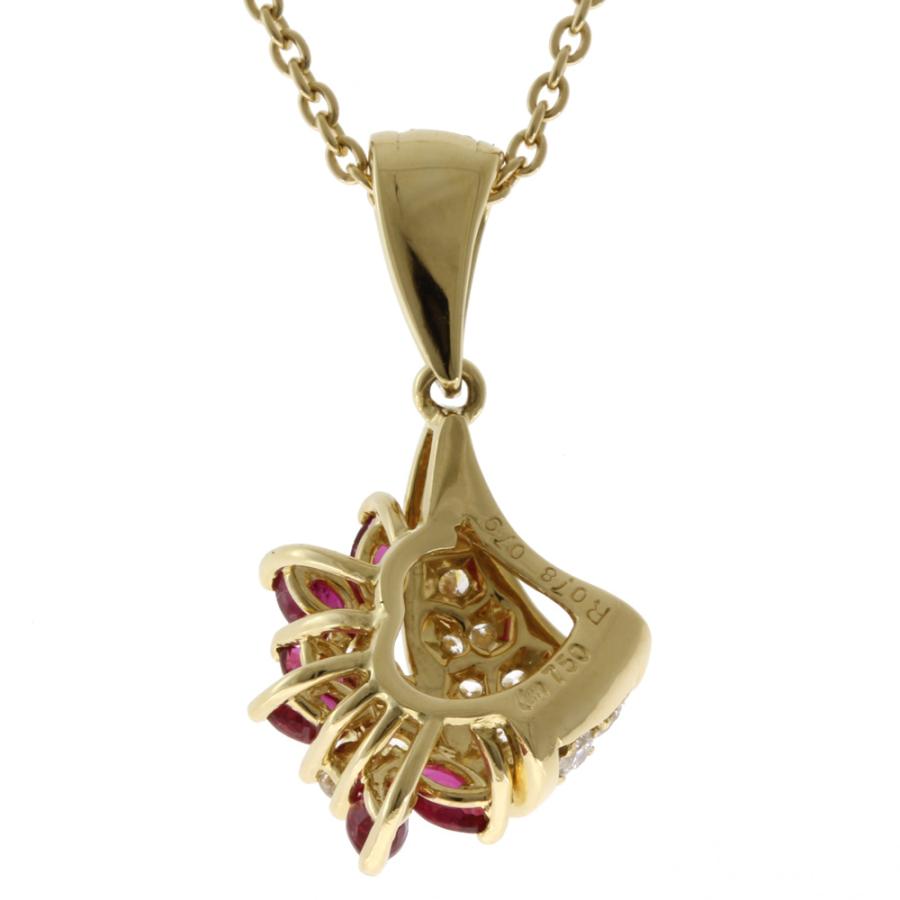 Queen クィーン ネックレス 18金 K18イエローゴールド ルビー 0.78ct 