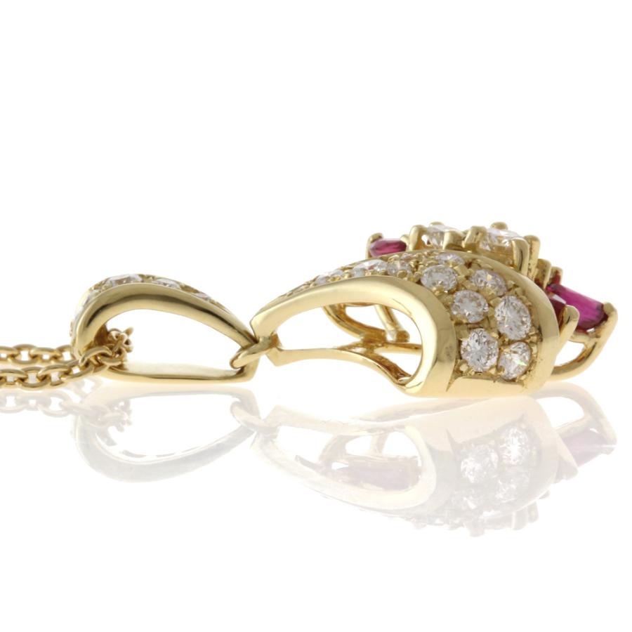 Queen クィーン ネックレス 18金 K18イエローゴールド ルビー 0.78ct  