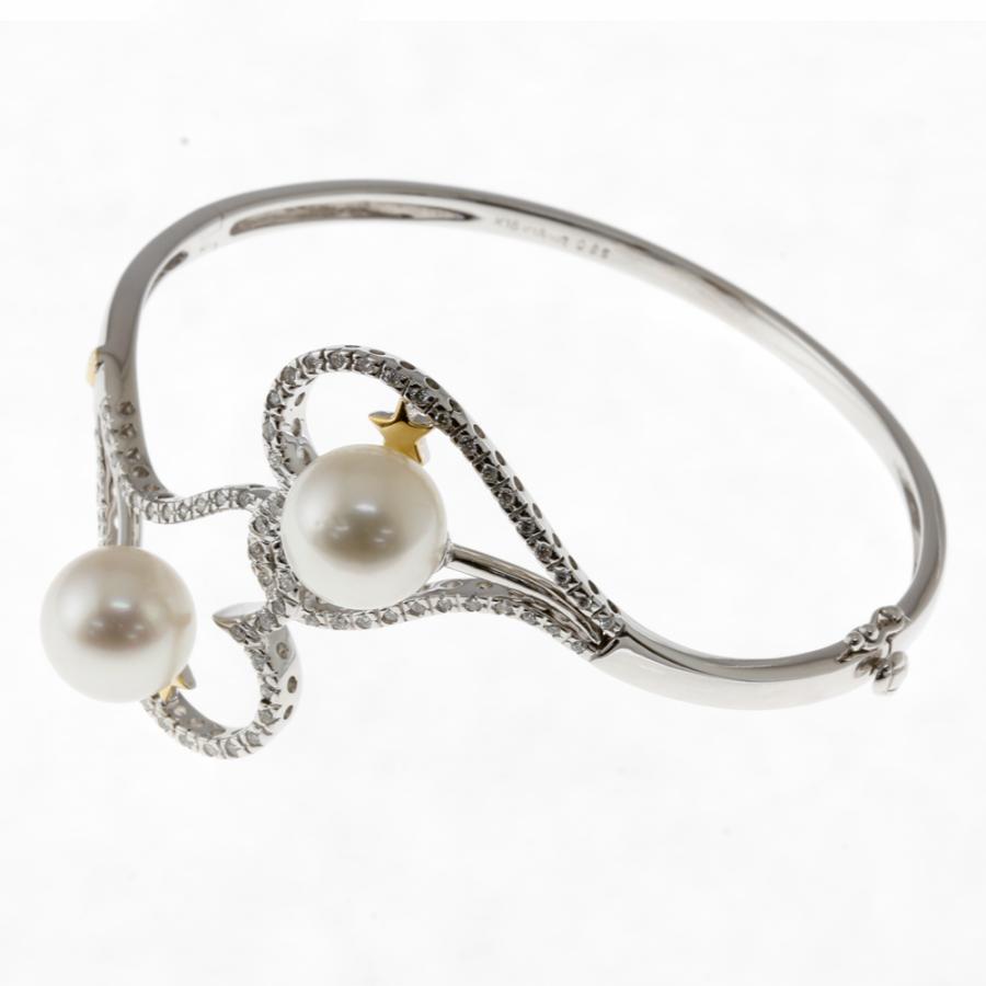 18金　ホワイトゴールド　ブラックダイヤバングル　ユニセックス j358908-2.jpg