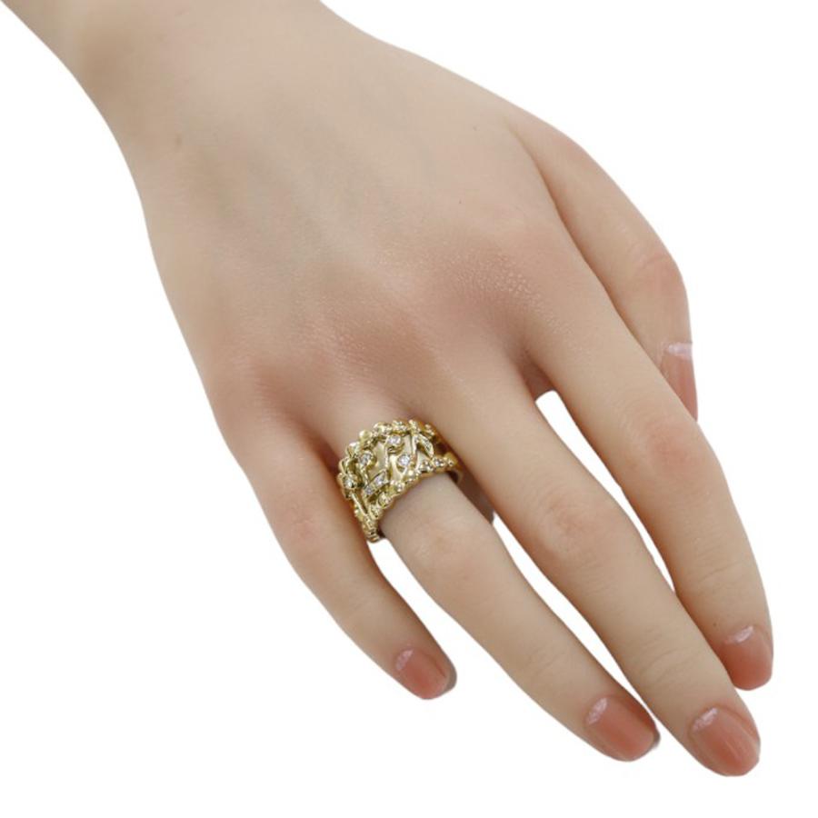 音符 ハート リング 指輪 13号 18金 K18イエローゴールド ダイヤモンド