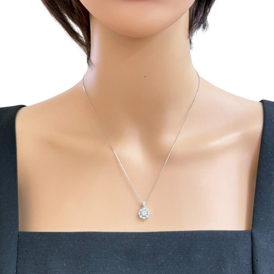 ネックレス 18金 K18ホワイトゴールド ダイヤモンド レディース