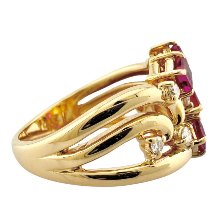 リング 指輪 13号 18金 K18イエローゴールド ルビー 0.90ct