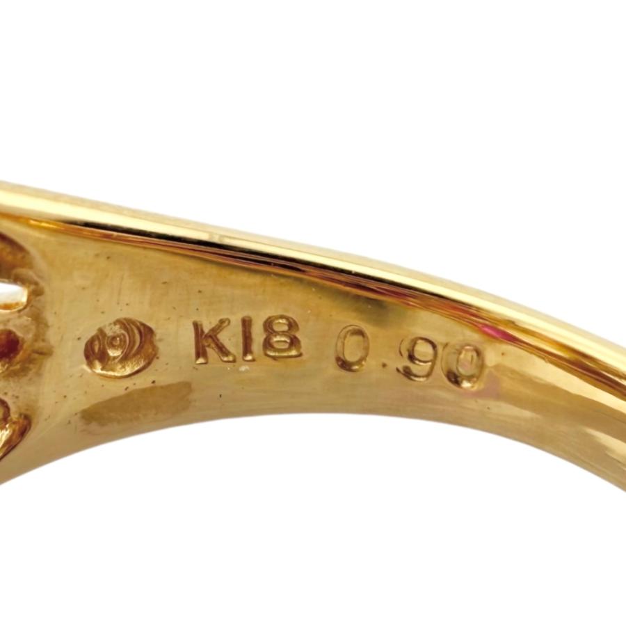 リング 指輪 13号 18金 K18イエローゴールド ルビー 0.90ct