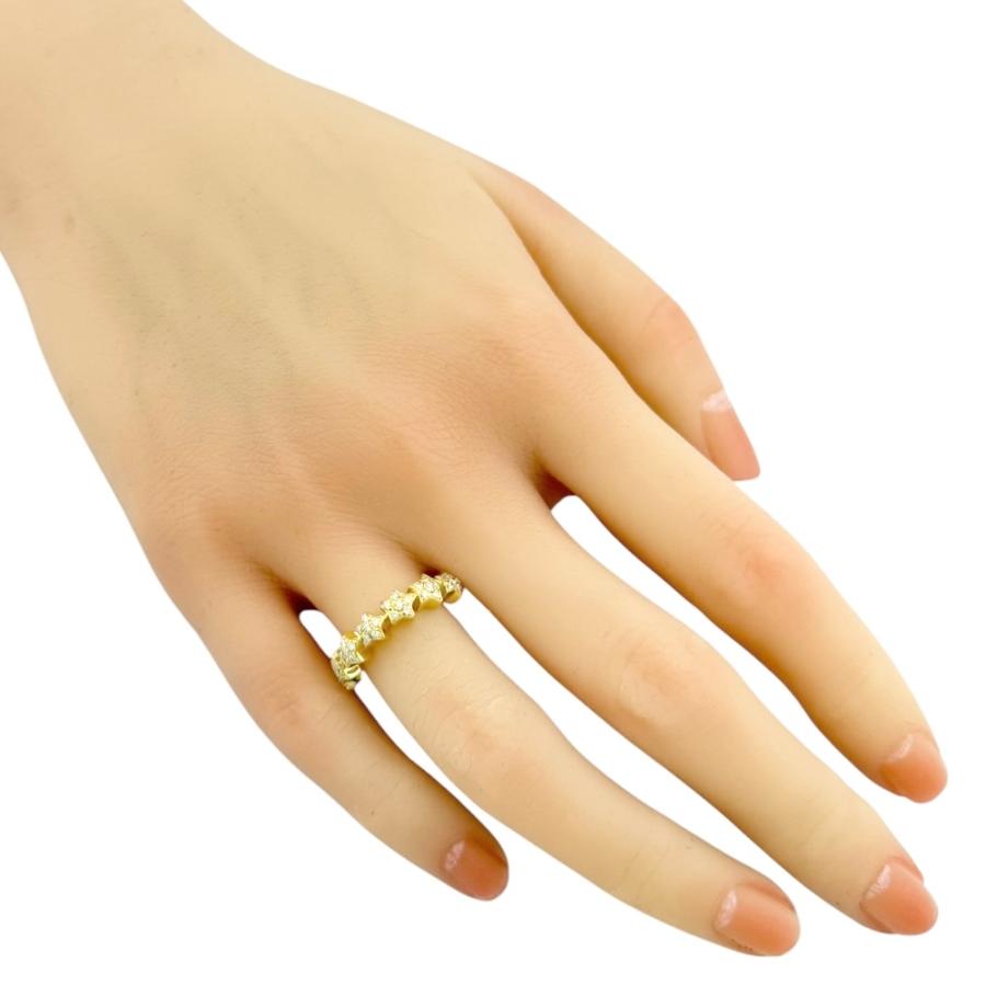 星 リング 指輪 11号 18金 K18イエローゴールド ダイヤモンド 0.26ct 