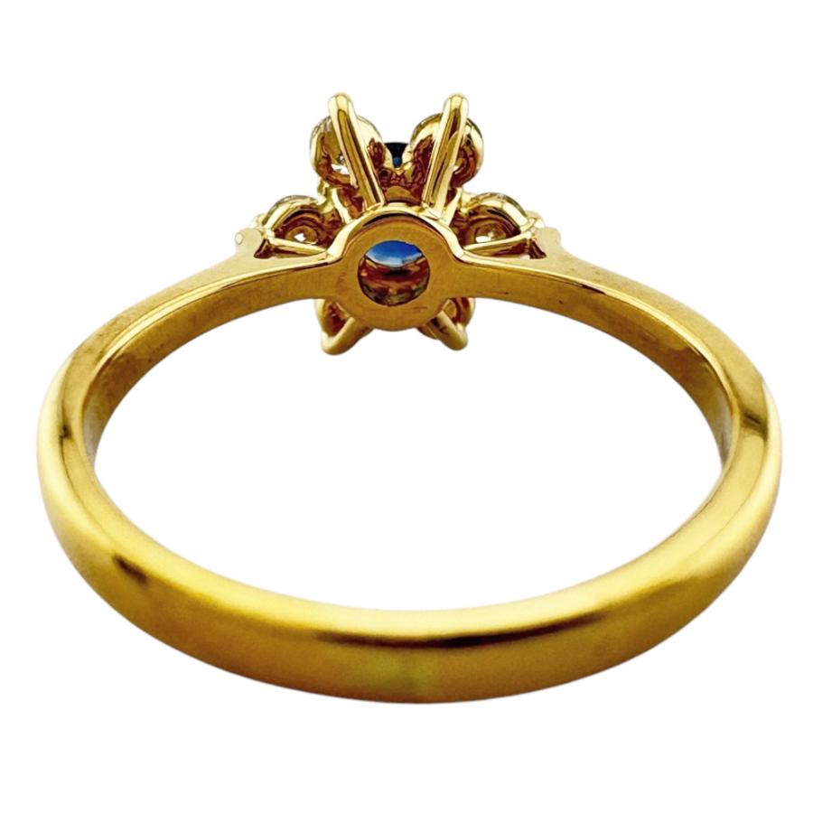 リング 指輪 8号 18金 K18イエローゴールド サファイア ダイヤモンド  