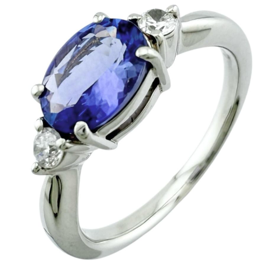 リング 指輪 13.5号 Pt900プラチナ タンザナイト レディース 中古 美品  