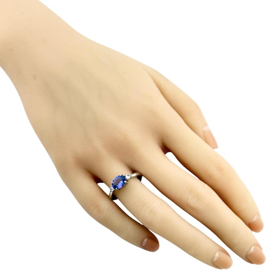 リング 指輪 13.5号 Pt900プラチナ タンザナイト レディース 中古 美品  