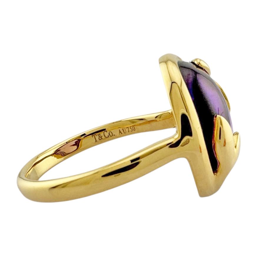 リング 指輪 12号 18金 K18イエローゴールド アメジスト レディース  