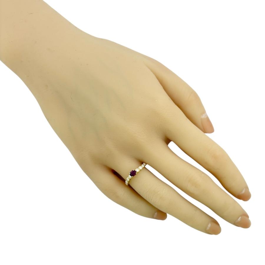 リング 指輪 11号 18金 K18イエローゴールド ルビー レディース 中古  