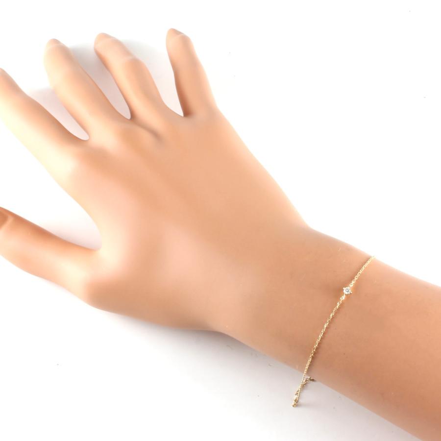 【エテ】1粒ダイヤブレスレット K10 ete（エテ） ブレスレット K10 ブリリアント ダイヤモンド