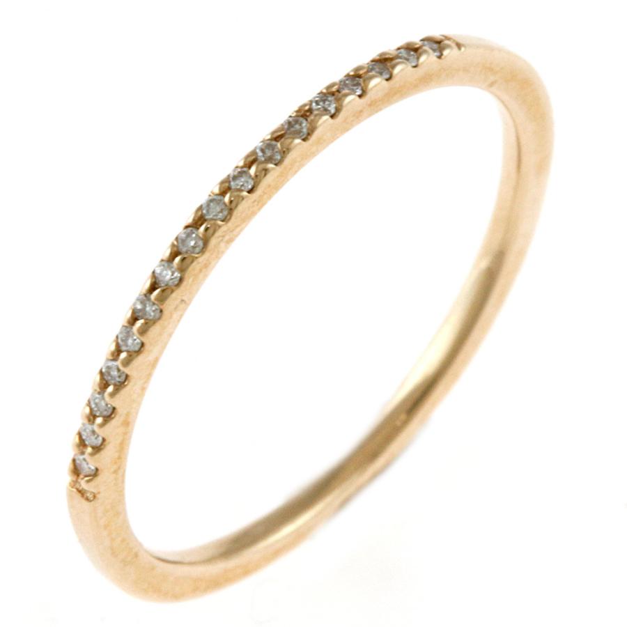 agete アガット K10 リング 指輪 ダイヤモンド 9号 華奢 ハーフ  